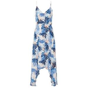 Handkerchief Hem Dress Palm Leaves Slate & Willow Sz XL